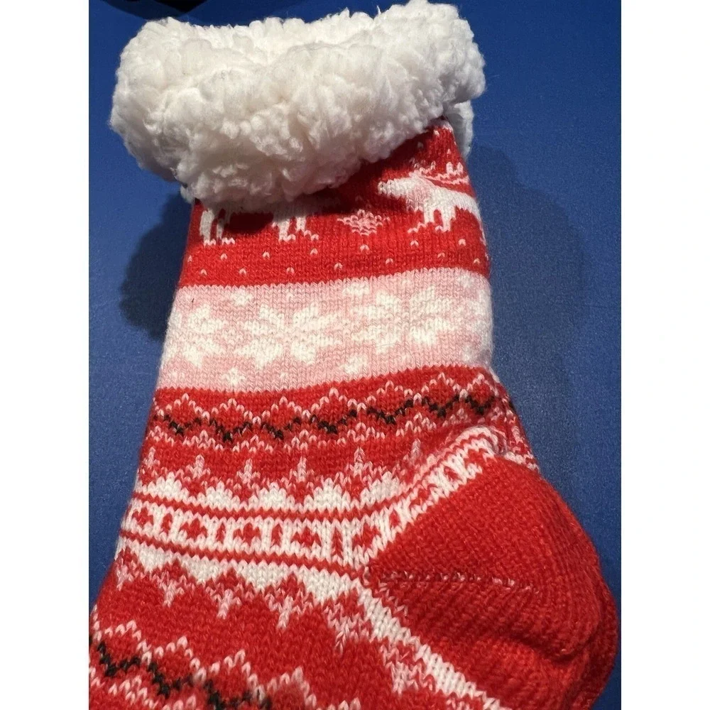 Christmas Fleece Chunky Grippy Socks Women's Size 6-10